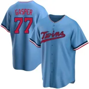 Light Blue Replica Mickey Gasper Youth Minnesota Alternate Jersey