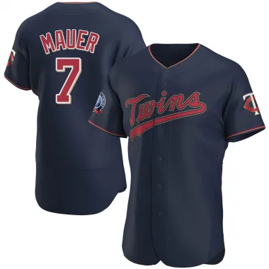 Navy Authentic Joe Mauer Men's Minnesota Alternate 60th Season Team Jersey