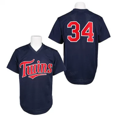 Navy Blue Replica Kirby Puckett Men's Minnesota 1991 Throwback Jersey