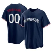 Navy Replica Custom Men's Minnesota Alternate Jersey