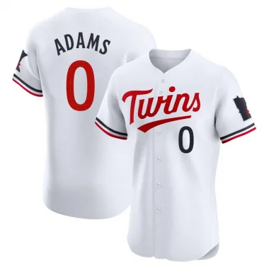 White Elite Travis Adams Men's Minnesota Home Jersey