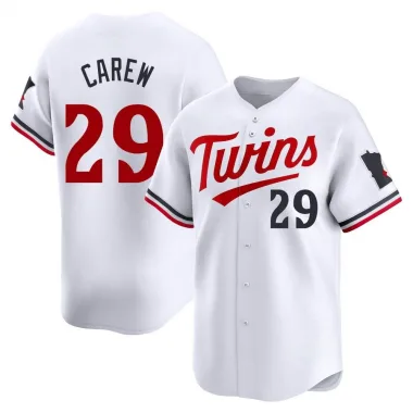 White Limited Rod Carew Youth Minnesota Home Jersey