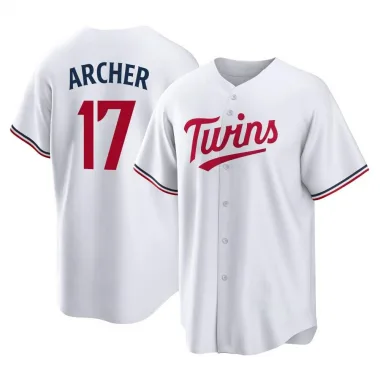 White Replica Chris Archer Men's Minnesota Home Jersey