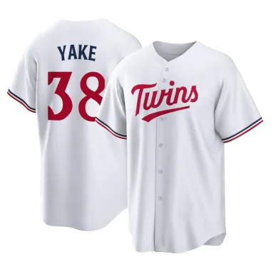 White Replica Ernie Yake Youth Minnesota Home Jersey