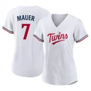 White Replica Joe Mauer Women's Minnesota Home Jersey