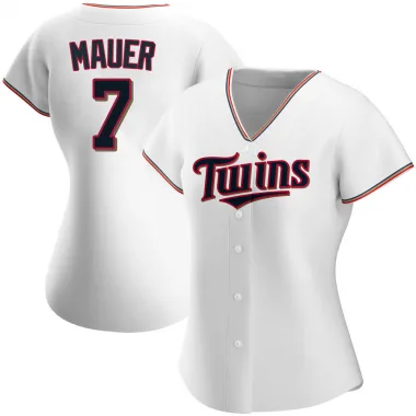 White Replica Joe Mauer Women's Minnesota Home Jersey