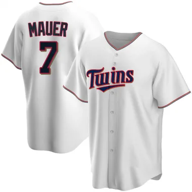 White Replica Joe Mauer Youth Minnesota Home Jersey