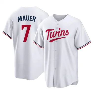 White Replica Joe Mauer Youth Minnesota Home Jersey