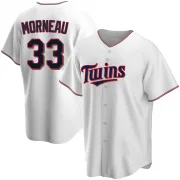 White Replica Justin Morneau Men's Minnesota Home Jersey