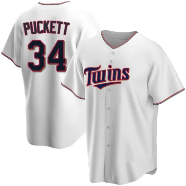 White Replica Kirby Puckett Youth Minnesota Home Jersey