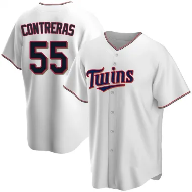 White Replica Mark Contreras Youth Minnesota Home Jersey