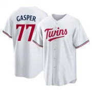 White Replica Mickey Gasper Men's Minnesota Home Jersey