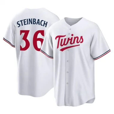 White Replica Terry Steinbach Youth Minnesota Home Jersey