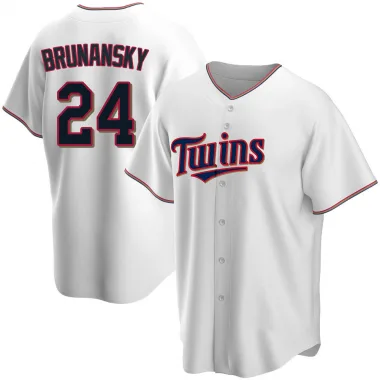 White Replica Tom Brunansky Men's Minnesota Home Jersey